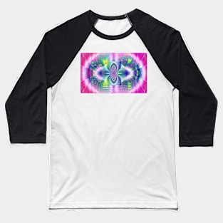 Pink Kaleidoscope Fractal Baseball T-Shirt